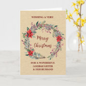 Rustikale Godtochter und ihr Ehemann frohe Weihnac Karte (Gelbe Blume)