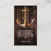 Rustikale Gold Anker Baby Dusche Begleitkarte (Vorderseite)