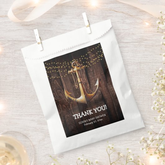 Rustikale Gold Anker Baby Dusche Geschenktütchen (Ausgeschnitten)