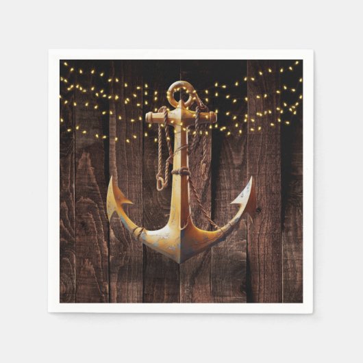 Rustikale Gold Anker Baby Dusche Serviette (Vorderseite)