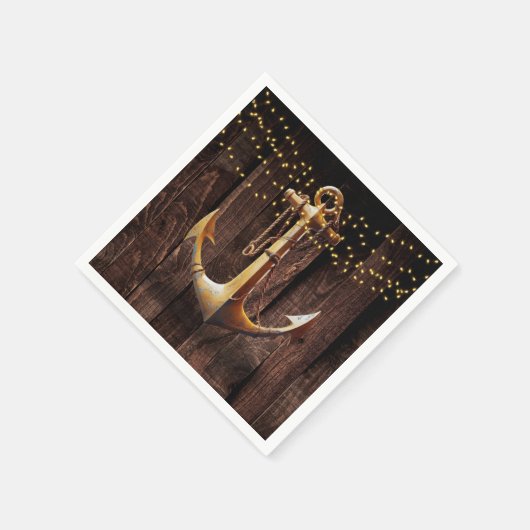 Rustikale Gold Anker Baby Dusche Serviette (Ecke)