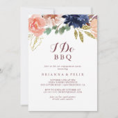 Rustikale Gold-Blätter Ich mache GRILLEN Engagemen Einladung (Vorderseite)