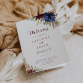 Rustikale Gold-Blätter Kalligrafie FaltenWedding Programm