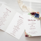 Rustikale Gold-Blätter Kalligrafie FaltenWedding Programm