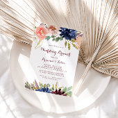 Rustikale Gold-Blätter und Blumenbrunch Einladung