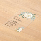 Rustikale Gold Elfenbein Florale Hochzeit Acryleinladungen (Ablage )