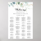 Rustikale Gold Floral Alphabetic Seekarte Poster (Vorne)
