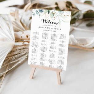 Rustikale Gold Floral Alphabetic Seekarte Poster