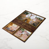 Rustikale GOLD FOIL Foto Collage Wood Wedding Folieneinladung (Gedreht)
