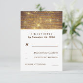 Rustikale Gold Glitzer Confetti Wedding RSVP Cards Karte (Stehend Vorderseite)