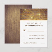 Rustikale Gold Glitzer Confetti Wedding RSVP Cards Karte (Vorne/Hinten)
