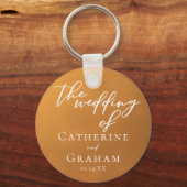 Rustikale Gold-Hochzeit im Herbst Personalisiert Schlüsselanhänger (Vorderseite)