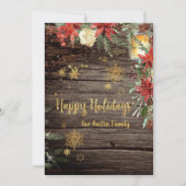 Rustikale Gold-Kalligrafie Weihnachten Einladung (Rückseite)