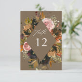 Rustikale Gold-, Lila- und rosafarbene, florale T- Einladung (Stehend Vorderseite)