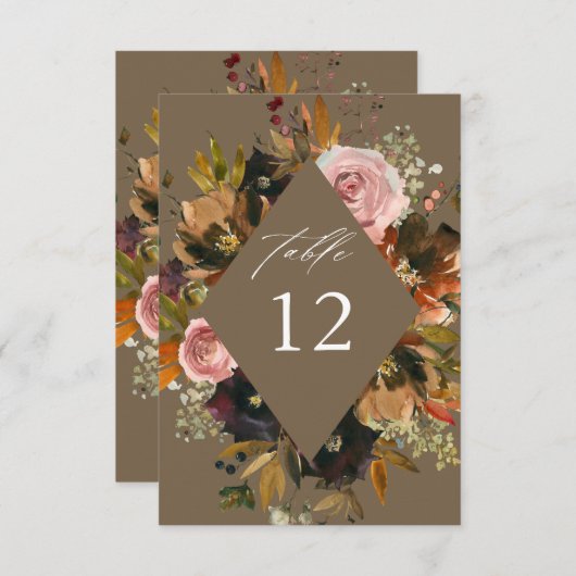 Rustikale Gold-, Lila- und rosafarbene, florale T- Einladung (Vorne/Hinten)