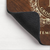 Rustikale Gold-Monogramm-Trauzeuge Mousepad (Ecke)