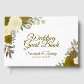 Rustikale Gold Rose Elegante Boho Chic Hochzeit Gästebuch (Vorderseite)