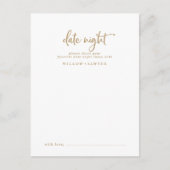 Rustikale Gold Script Date Night Advice Card Hinweiskarte (Vorderseite)