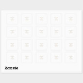 Rustikale Gold Script-Hochzeitslehre-Umschlag Aufk Quadratischer Aufkleber (Blatt)