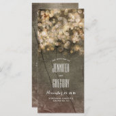 Rustikale Gold String Lights Hochzeitsprogramme Programm (Vorne/Hinten)