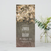 Rustikale Gold String Lights Hochzeitsprogramme Programm (Stehend Vorderseite)