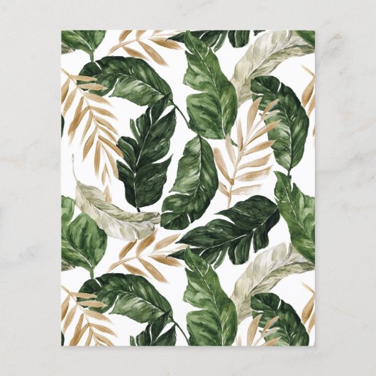 Rustikale Gold Tropical Frame Bestätigung Einladun (Rückseite)