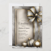 Rustikale Gold- und Silberbogen-Weihnachtsfeier Einladung (Vorderseite)