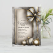 Rustikale Gold- und Silberbogen-Weihnachtsfeier Einladung (Stehend Vorderseite)