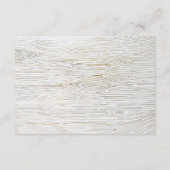 Rustikale Gold Wood Grain Hochzeitskarte Begleitkarte (Rückseite)