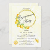 Rustikale Gold Wreath Lemon Summer Engagement Part Einladung (Vorne/Hinten)