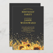 Rustikale Goldblumen Geburtstagsparty Einladung (Vorne/Hinten)