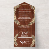 Rustikale Goldblumenhochzeit All In One Einladung (Innen Boden)