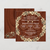 Rustikale Goldblumenhochzeit Einladung (Vorne/Hinten)