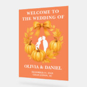 Rustikale Golden Pumpkin Hochzeit im Herbst Willko Acrylschild (Winkel)