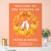Rustikale Golden Pumpkin Hochzeit im Herbst Willko Acrylschild (Hochzeit)