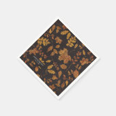 Rustikale goldene Blätter Herbst Hochzeit Serviette (Ecke)