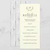 Rustikale Goldene Geweihe | Elegante Hochzeits-Rac Programm (Vorne/Hinten)
