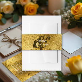Rustikale Goldene Hochzeit Einladung Bauchband Einladungsbanderole