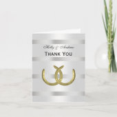 Rustikale goldene Hufeisen Silver, was ich Ihnen d Dankeskarte (Vorderseite)