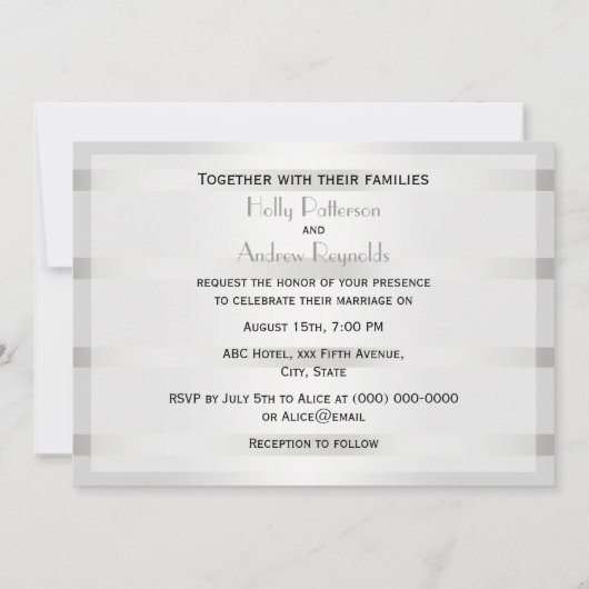 Rustikale Goldene Hufeisen Silver Whit H Wedding Einladung (Rückseite)