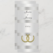 Rustikale Goldene Hufeisen Silver Whit Menu Cards Einladung (Vorne/Hinten)