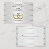 Rustikale Goldene Hufeisen Silver Whit Platzkarten (Vorne/Hinten)