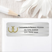 Rustikale Goldene Hufeisen Silver Whit Rücksendead (Insitu)