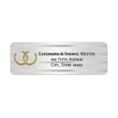 Rustikale Goldene Hufeisen Silver Whit Rücksendead (Vorne)