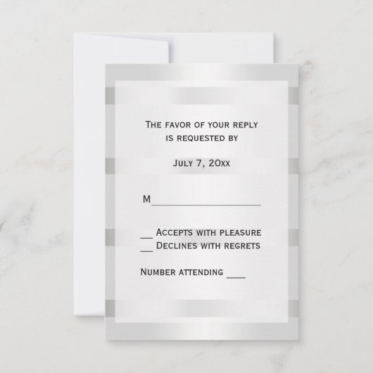 Rustikale Goldene Hufeisen Silver Whit UAWG RSVP Karte (Rückseite)