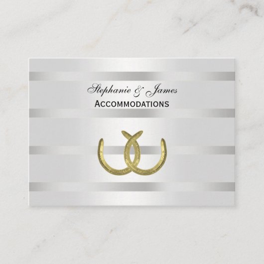 Rustikale Goldene Hufeisen Silver Whit Unterkünfte Begleitkarte (Vorderseite)