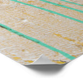 Rustikale goldene Pots Türkis Running Paint Poster (Ecke)