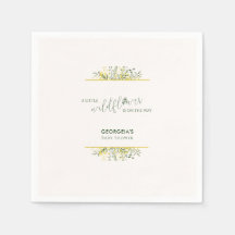 Rustikale goldene Rahmen-Wildblumen-Baby-Shower