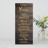 Rustikale goldene Script-Kalligrafie Klassische Ho Menükarte (Stehend Vorderseite)