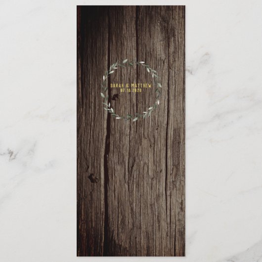 Rustikale goldene Script-Kalligrafie Klassische Ho Menükarte (Rückseite)